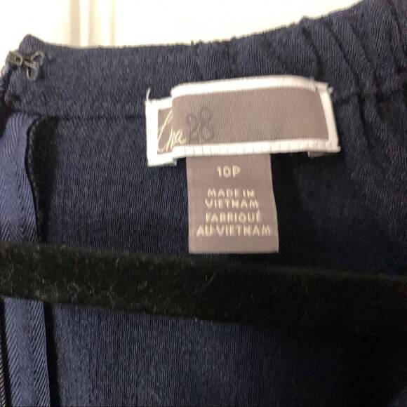 Chelsea28 Dress Womens 10 Petite Blue Ruched Puff‎ Sleeve V Neck Mini - Picture 8 of 11